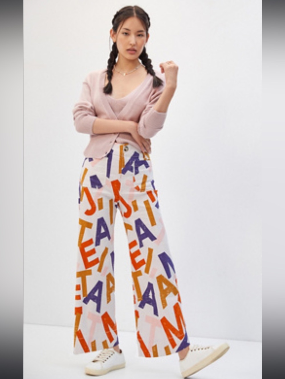 Anthropologie’s MaeveColette Cropped Pants with Multicolor Letter!